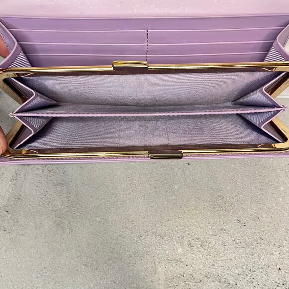 Agnes b. Lavender & Lilac Leather Long Wallet with Authenticity Card - Picture 10 of 14